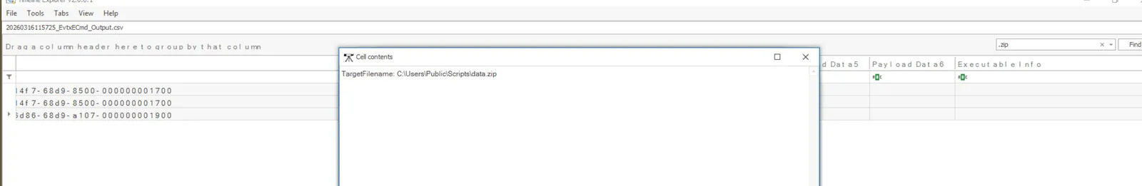 Zip archive creation