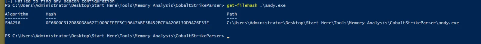 andy.exe SHA256 from Sysmon process creation