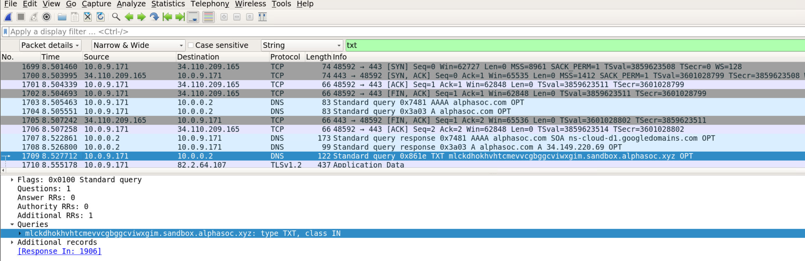 TXT Query Timeline