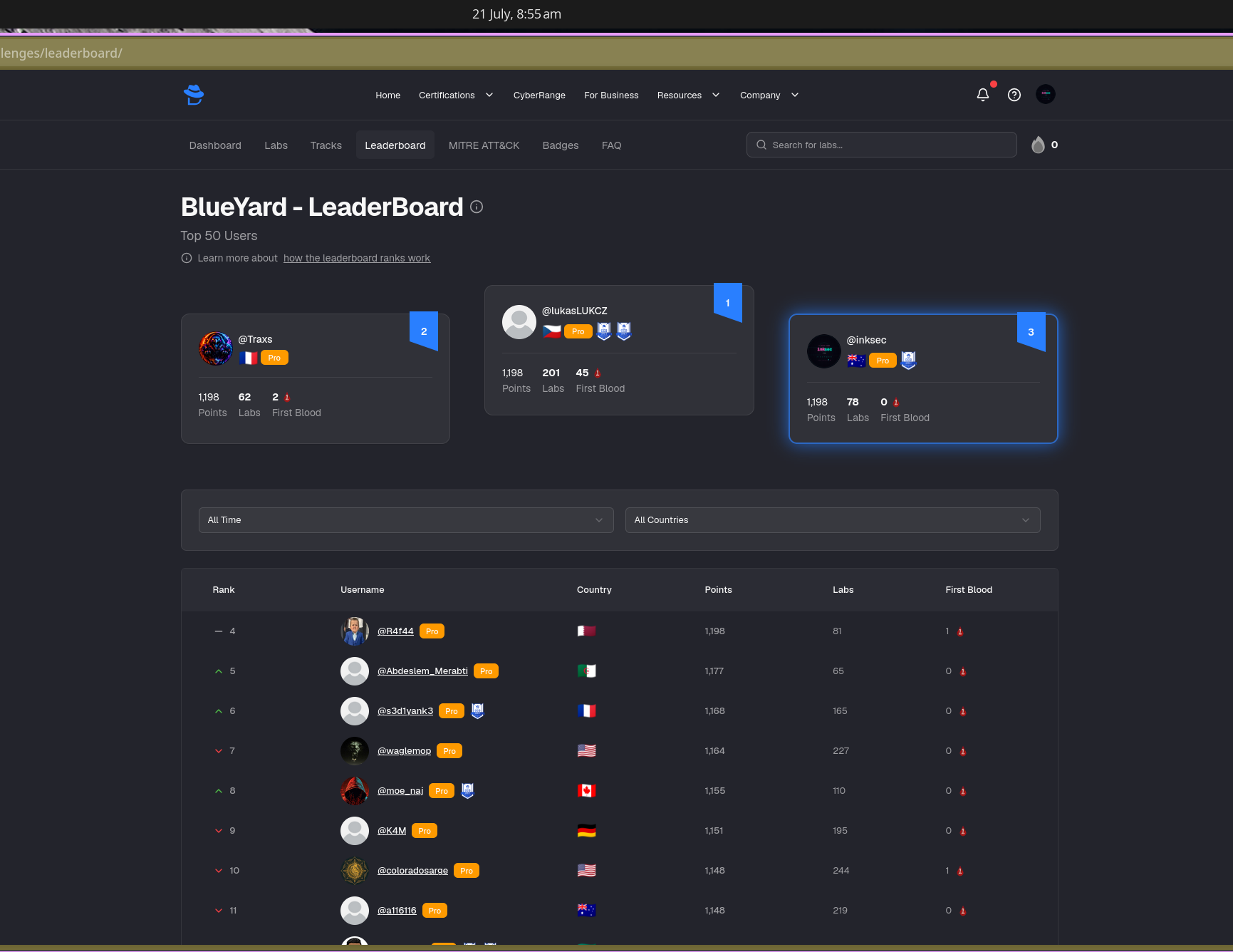 leaderboard screenshot 2026-07-21